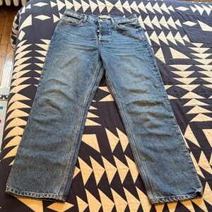 Reformation Cynthia Women's Straight Leg Stonewashed Blue Jeans